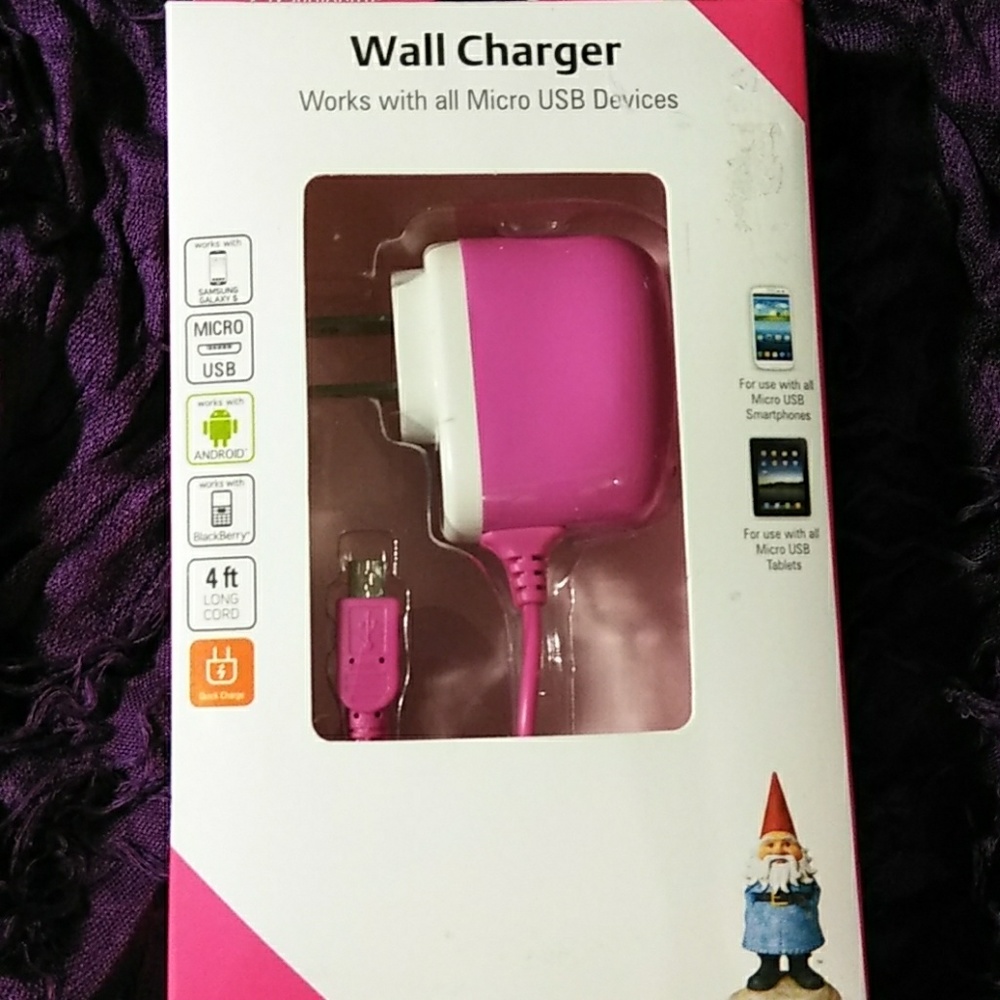 New, Travelocity Pink Wall Charger